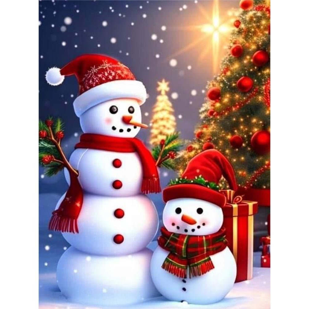 Christmas Snowman 30X40CM(Canvas) Full Round Drill Diamond Painting