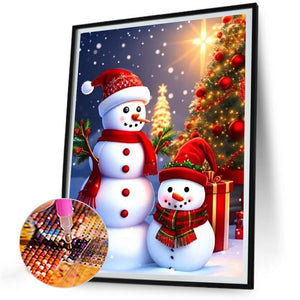 Christmas Snowman 30X40CM(Canvas) Full Round Drill Diamond Painting