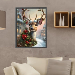 Christmas Reindeer 30X40CM(Canvas) Full Round Drill Diamond Painting