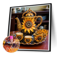 Load image into Gallery viewer, Sunflower Tea Set 30X30CM(Canvas) Full Round Drill Diamond Painting
