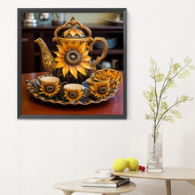 Load image into Gallery viewer, Sunflower Tea Set 30X30CM(Canvas) Full Round Drill Diamond Painting
