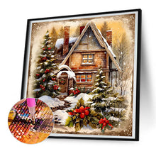 Load image into Gallery viewer, Snow Cabin 30X30CM(Canvas) Full Round Drill Diamond Painting
