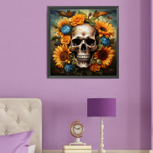 Load image into Gallery viewer, Flower Skull 50X50CM(Canvas) Full Round Drill Diamond Painting
