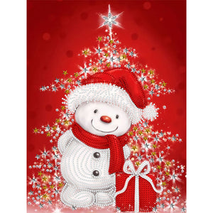 Snowman 30X40CM(Canvas) Partial Special Shaped Drill Diamond Painting