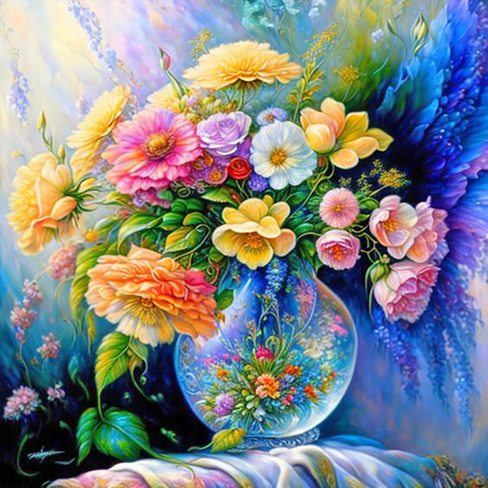 Beautiful Flowers 30X30CM(Canvas) Full Round Drill Diamond Painting