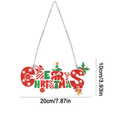 Load image into Gallery viewer, Acrylic Merry Christmas Single-Sided Diamond Painting Hanging Pendant 20x10cm
