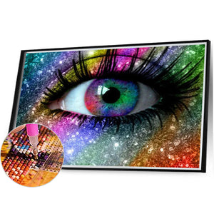 Colorful Eyes 45X35CM(Canvas) Full AB Square Drill Diamond Painting