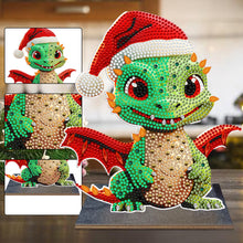 Load image into Gallery viewer, Wooden Desktop Diamond Art Kits Xmas Office Desktop Decor (Christmas Dragon #2)
