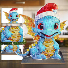 Load image into Gallery viewer, Wooden Desktop Diamond Art Kits Xmas Office Desktop Decor (Christmas Dragon #3)
