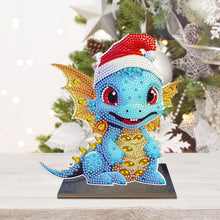 Load image into Gallery viewer, Wooden Desktop Diamond Art Kits Xmas Office Desktop Decor (Christmas Dragon #3)
