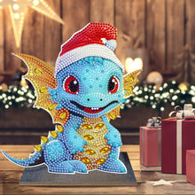 Load image into Gallery viewer, Wooden Desktop Diamond Art Kits Xmas Office Desktop Decor (Christmas Dragon #3)
