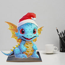 Load image into Gallery viewer, Wooden Desktop Diamond Art Kits Xmas Office Desktop Decor (Christmas Dragon #3)
