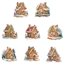 Load image into Gallery viewer, 8 PCS Acrylic Single-Sided Diamond Painting Hanging Pendant (Christmas House)
