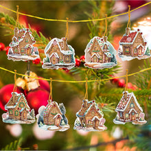 Load image into Gallery viewer, 8 PCS Acrylic Single-Sided Diamond Painting Hanging Pendant (Christmas House)
