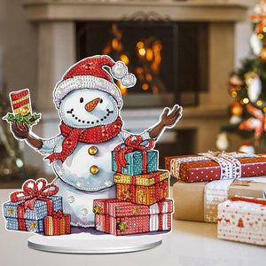 Diamond Painting Desktop Ornaments Kit for Office Desktop Decor (Candle Snowman)