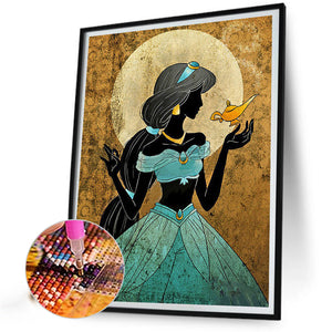 Princess Jasmine Silhouette 40X50CM(Canvas) Full Round Drill Diamond Painting