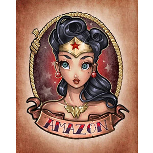 Amazon Girl 40X50CM(Canvas) Full Round Drill Diamond Painting