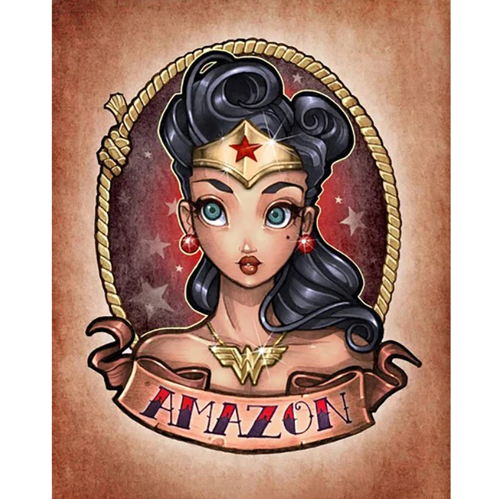 Amazon Girl 40X50CM(Canvas) Full Round Drill Diamond Painting