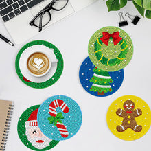 Load image into Gallery viewer, 8 PCS Wooden Diamond Painting Coasters with Holder for Adult Kid (Christmas #9)
