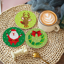 Load image into Gallery viewer, 8 PCS Wooden Diamond Painting Coasters with Holder for Adult Kid (Christmas #9)
