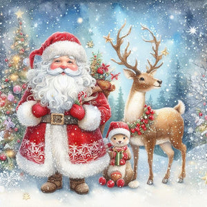 Santa Claus 45X45CM(Canvas) Full AB Round Drill Diamond Painting