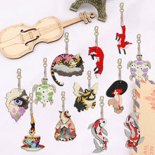 Load image into Gallery viewer, 12 PCS Fox Cat Double Sided Diamond Painting Keychain for Beginners Adults Kids
