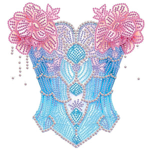 Pink And Blue Bra 30*30CM(Canvas) Partial Special Shaped Drill Diamond Painting