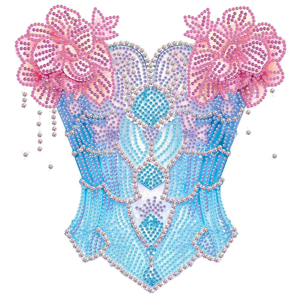 Pink And Blue Bra 30*30CM(Canvas) Partial Special Shaped Drill Diamond Painting