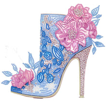 Load image into Gallery viewer, Pink Blue High Heels 30*30CM(Canvas) Partial Special Shaped Drill Diamond Painting
