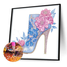 Load image into Gallery viewer, Pink Blue High Heels 30*30CM(Canvas) Partial Special Shaped Drill Diamond Painting
