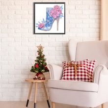 Load image into Gallery viewer, Pink Blue High Heels 30*30CM(Canvas) Partial Special Shaped Drill Diamond Painting
