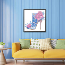 Load image into Gallery viewer, Pink Blue High Heels 30*30CM(Canvas) Partial Special Shaped Drill Diamond Painting
