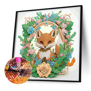 Garland Fox 30*30CM(Canvas) Partial Special Shaped Drill Diamond Painting