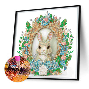 Garland Rabbit 30*30CM(Canvas) Partial Special Shaped Drill Diamond Painting