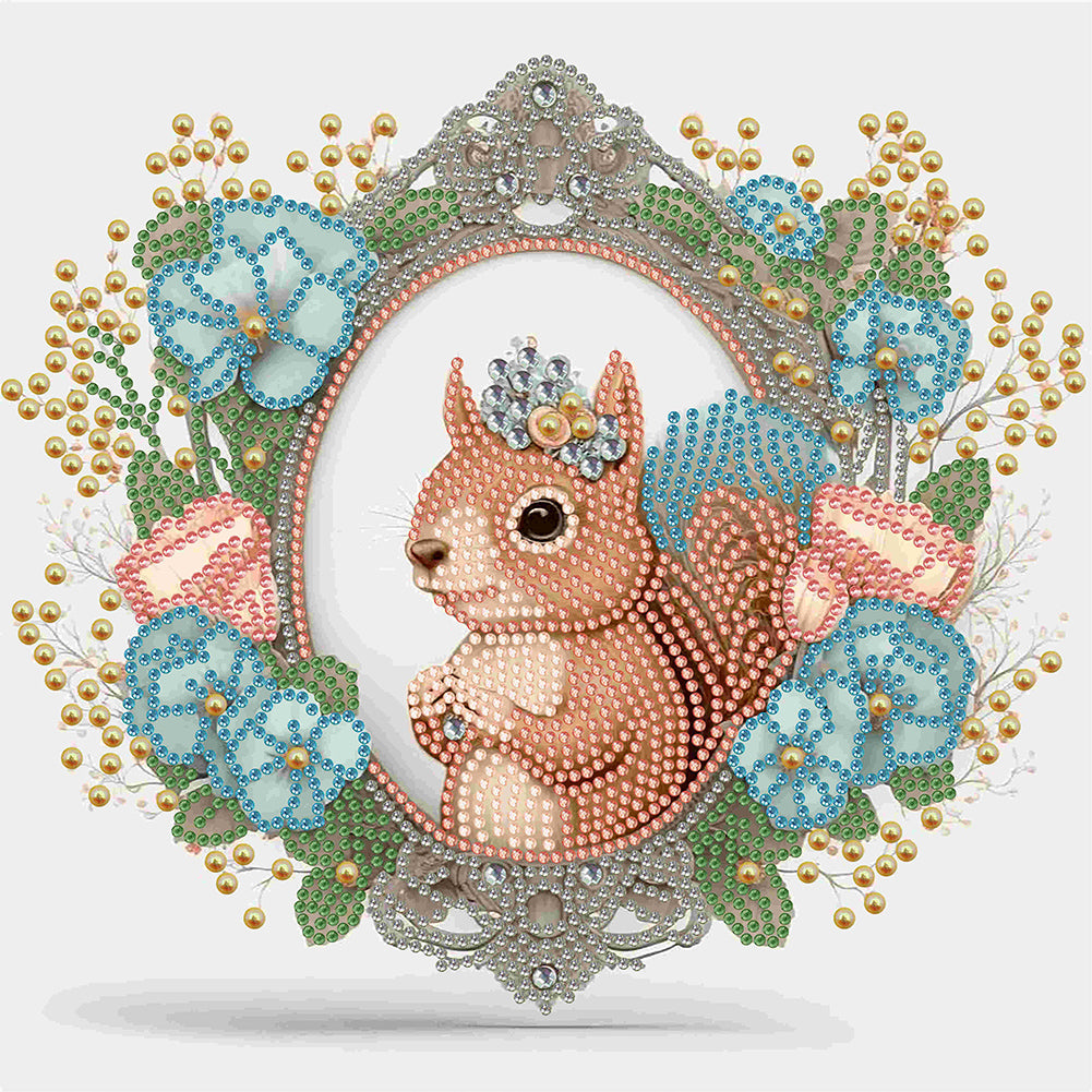 Garland Squirrel 30*30CM(Canvas) Partial Special Shaped Drill Diamond Painting