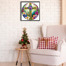 Load image into Gallery viewer, Flower Cross 30*30CM(Canvas) Partial Special Shaped Drill Diamond Painting
