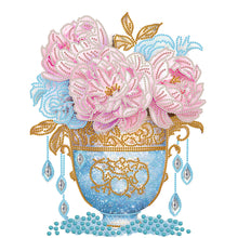 Load image into Gallery viewer, Pink Blue Vase 30*40CM(Canvas) Partial Special Shaped Drill Diamond Painting
