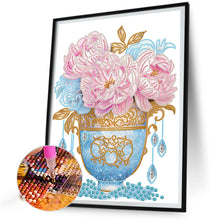 Load image into Gallery viewer, Pink Blue Vase 30*40CM(Canvas) Partial Special Shaped Drill Diamond Painting
