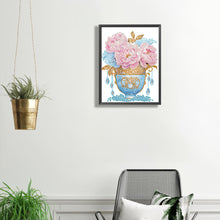 Load image into Gallery viewer, Pink Blue Vase 30*40CM(Canvas) Partial Special Shaped Drill Diamond Painting
