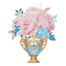 Load image into Gallery viewer, Pink Blue Vase 30*40CM(Canvas) Partial Special Shaped Drill Diamond Painting
