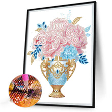 Load image into Gallery viewer, Pink Blue Vase 30*40CM(Canvas) Partial Special Shaped Drill Diamond Painting
