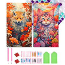 Load image into Gallery viewer, Cat And Fox 40*70CM(Canvas) Full Round Drill Diamond Painting
