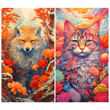 Load image into Gallery viewer, Cat And Fox 40*70CM(Canvas) Full Round Drill Diamond Painting
