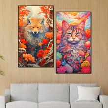 Load image into Gallery viewer, Cat And Fox 40*70CM(Canvas) Full Round Drill Diamond Painting
