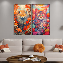 Load image into Gallery viewer, Cat And Fox 40*70CM(Canvas) Full Round Drill Diamond Painting
