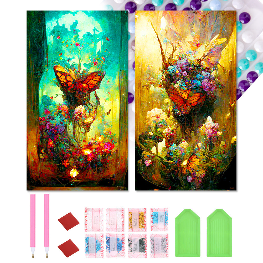 Butterfly Market Area 40*70CM(Canvas) Full Round Drill Diamond Painting