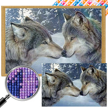Load image into Gallery viewer, Two Wolves Making Out 65X45CM(Canvas) Full AB Square Drill Diamond Painting
