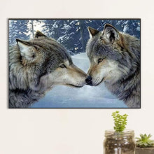 Load image into Gallery viewer, Two Wolves Making Out 65X45CM(Canvas) Full AB Square Drill Diamond Painting
