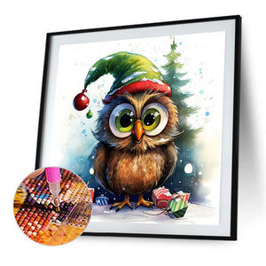 Christmas Owl 45X45CM(Canvas) Full AB Round Drill Diamond Painting
