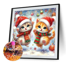 Load image into Gallery viewer, Christmas Kitten 45X45CM(Canvas) Full AB Round Drill Diamond Painting
